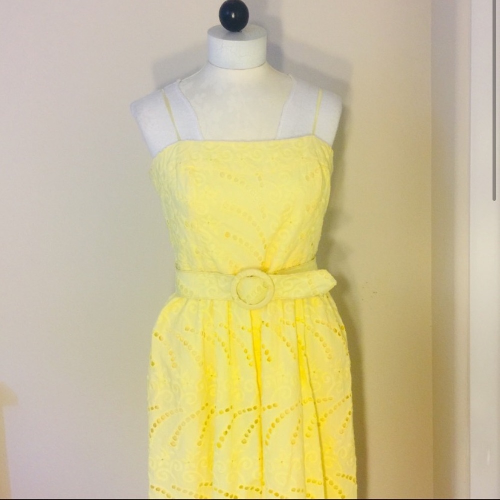 MADISON- Yellow Eyelet Spring - SummerDres…